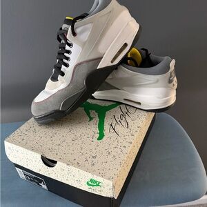 Air Jordan 4 RM Flight Sneakers Size 13- White, Gray, and Black